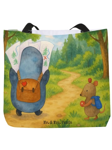 Mr. & Mrs. Panda Beuteltasche Pinguin & Maus Wanderer Design ohn... in Weiß