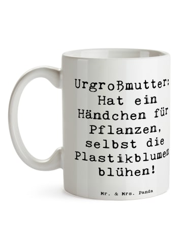 Mr. & Mrs. Panda Tasse Urgroßmutter Wundergrün mit Spruch in Weiß