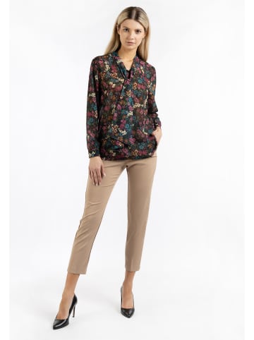 Albee Women Schluppenbluse in Schwarz Mehrfarbig