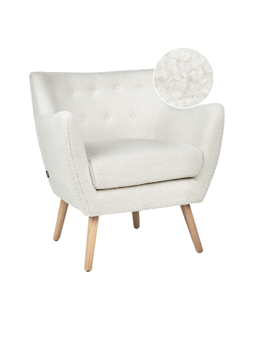 Beliani Cocktailsessel DRAMMEN in Weiß/Braun - (W) 71 x (H) 84 x (L) 54 cm