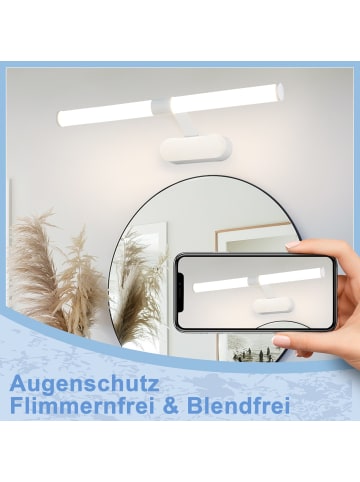 ZMH Spiegelleuchte in weiß Modern 8W Badezimmerlampe 4000K Neutralweiß L 60CM