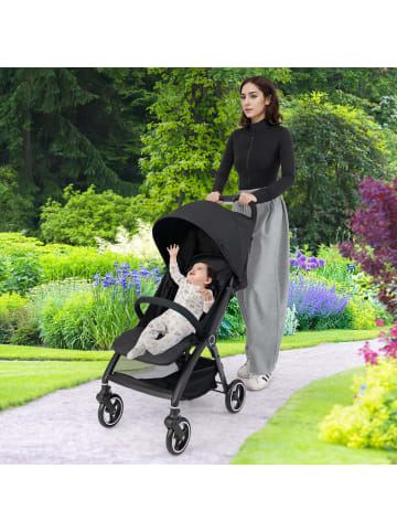 COSTWAY Kinderwagen einhändig klappbar in Schwarz