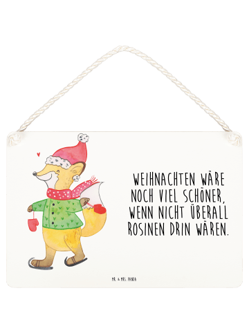 Mr. & Mrs. Panda Deko Schild Fuchs  Schlittschuhe mit Spruch in Weiß
