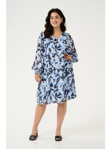 KAFFE curve Kleid KCelona A-shape in Blue Flower Print