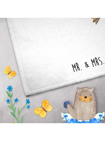 Mr. & Mrs. Panda handtuch gäste wc Flamingo Yoga ohne Spruch in Weiß