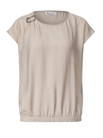 Street One Blusenshirt mit Rundhals und Schnallendetail in Clay Sand
