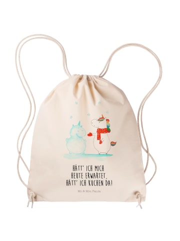 Mr. & Mrs. Panda Jutebeutel Einhorn Schneemann mit Spruch in Creme