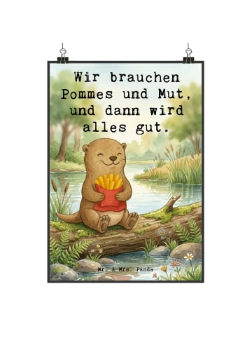 Mr. & Mrs. Panda Poster Otter Pommes Design mit Spruch in Weiß