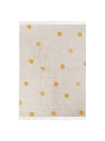 Beliani Kurzflor DARDERE in Beige/Gelb - (W) 140 x (L) 200 cm