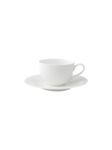 Villeroy & Boch Kaffeetasse mit Untertasse New Cottage Basic in Weiß 150 ml in weiß