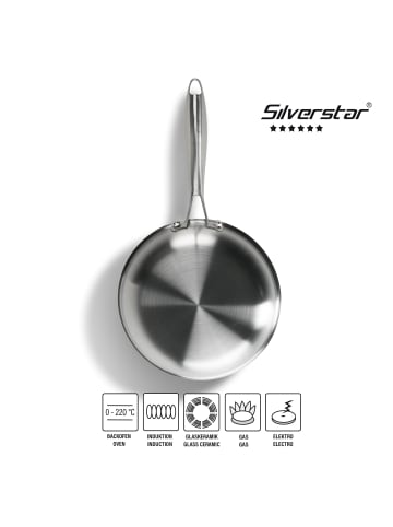 Stoneline Edelstahlpfanne Bratpfanne | ohne Deckel in Silber