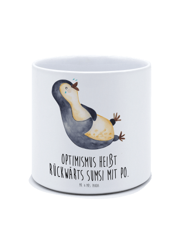 Mr. & Mrs. Panda Pflanzkübel Pinguin Lachen mit Spruch in Weiß