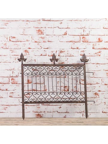 AltoBelli Beetbegrenzer FABIO Metall Zaun Antik Rost Braun 55x51 cm