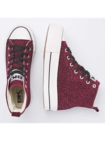 British Knights Sneaker Kaya mid in kirschrot/cheetah