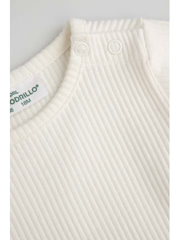 Coccodrillo Geripptes langarm-body in ecru