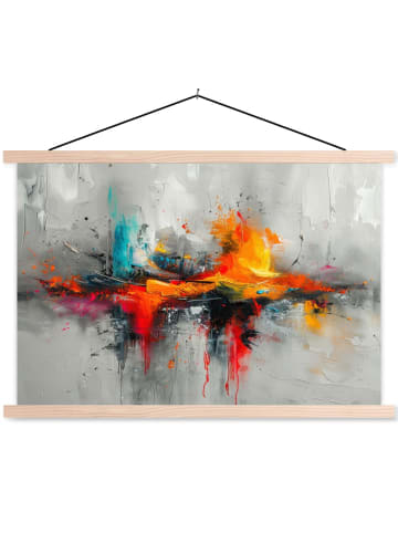 MuchoWow Poster mit Leiste Abstrakte Kunst Explosion