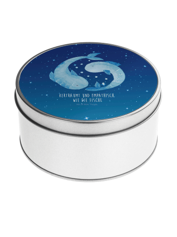 Mr. & Mrs. Panda Aufbewahrungsdose Sternzeichen Fische mit Spruch in Sternenhimmel Blau