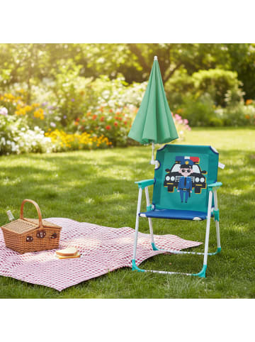 relaxdays Kinder-Klappstuhl „Polizei“ in Bunt – (B)36 x (H)51,5 x (T)37,5 cm