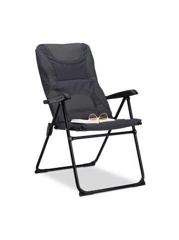 relaxdays 4 x Campingstuhl in Grau - (B)56 x (H)85,5 x (T)45cm