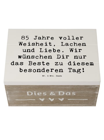 Mr. & Mrs. Panda Geschenkbox Spruch 85. Geburtstag mit Spruch in Weiß