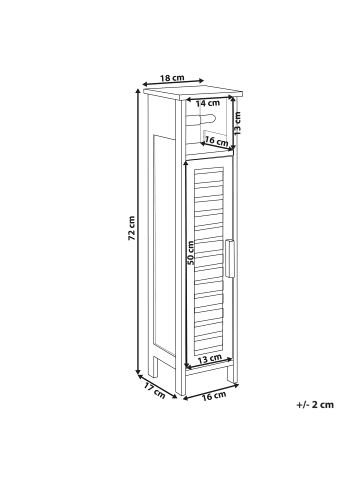 Beliani Badezimmerschrank OLATHE in Schwarz - (W) 18 x (H) 72 x (L) 17 cm