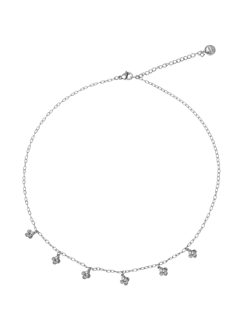 ANELY Edelstahl Blumen-Choker Halskette in Silber
