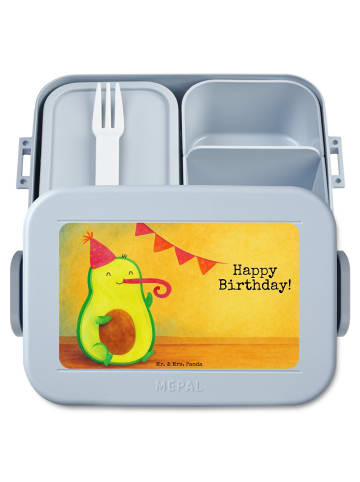 Mr. & Mrs. Panda Lunchbox Avocado Geburtstag Design mit Spruch in Blau Pastell
