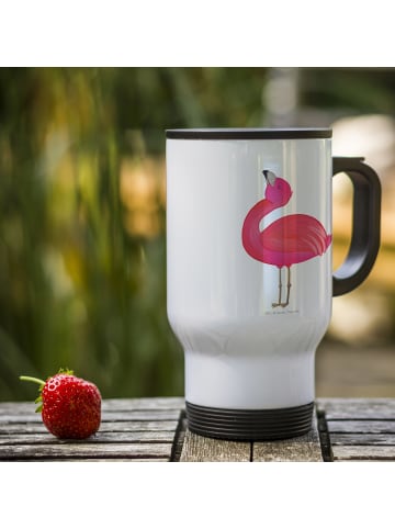 Mr. & Mrs. Panda Kaffeebecher To Go Flamingo Stolz ohne Spruch in Weiß