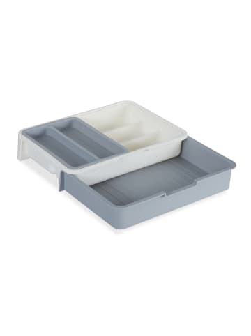 relaxdays Besteckkasten in Grau - (B)23,5 x (H)6 x (T)31,5 cm