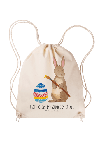 Mr. & Mrs. Panda Gym-Rucksack Hase Eier Malen mit Spruch in Creme