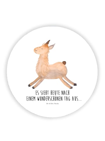 Mr. & Mrs. Panda Kühlschrankmagnet Lama Springen mit Spruch in Weiß