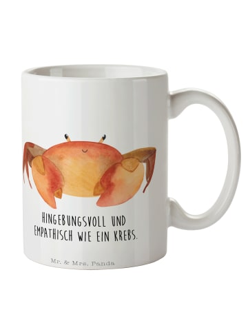 Mr. & Mrs. Panda Geschenktasse Sternzeichen Krebs mit Spruch in Weiß