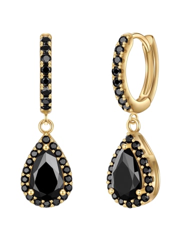 Glanzstücke München Creolen Sterling Silber gelbgold Zirkonia schwarz in gelbgold