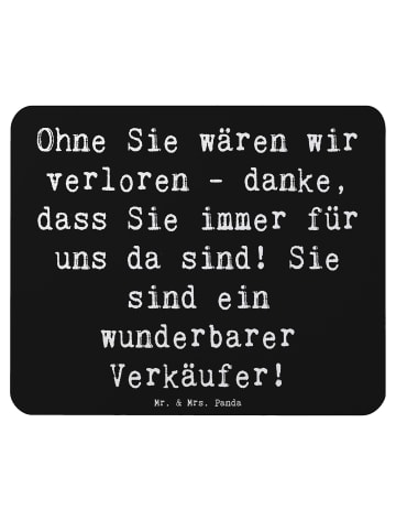Mr. & Mrs. Panda Mauspad Spruch Wunderbarer Verkäufer mit Spruch in Schwarz