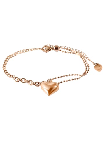 Adeliás Damen Armband – Herz aus Edelstahl 17 cm in gold