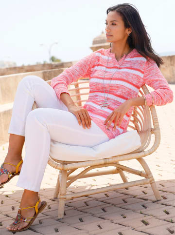 WITT WEIDEN Langarm-Pullover in koralle-weiß-gemustert