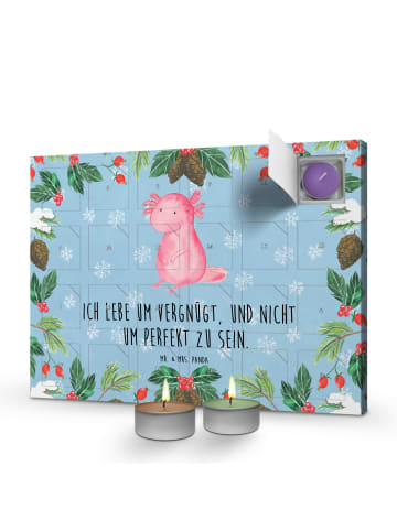 Mr. & Mrs. Panda Adventskalender Axolotl Niedlich mit Spruch in Eisblau