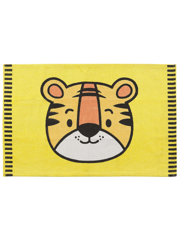 Beliani Kinderteppich RANCHI in Gelb/Weiß/Schwarz - (W) 60 x (H) 1 x (L) 90 cm