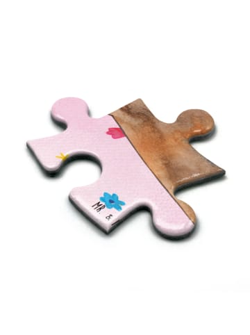 Mr. & Mrs. Panda Puzzle Einhorn Meerschweinchen ohne Spruch in Rot Pastell