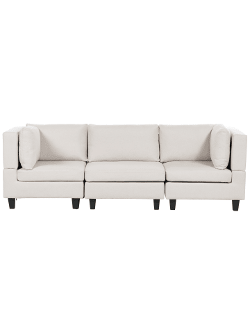 Beliani 3-tlg 3-Sitzer Sofa UNSTAD in Beige/Schwarz