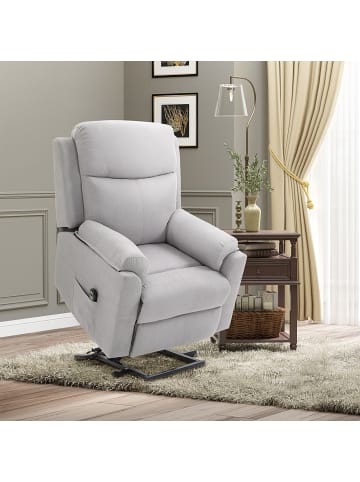 HOMCOM Aufstehsessel-83B x 89T x 102H cm-Hellgrau
