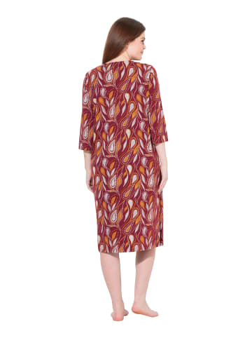 Ulla Popken Nachthemd in dunkel kirschrot