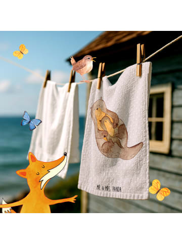 Mr. & Mrs. Panda Handtuch Otter Kind ohne Spruch in Grau Pastell