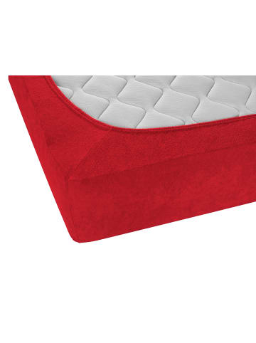 Biberna Spannbetttuch Frottee-Stretch in rot