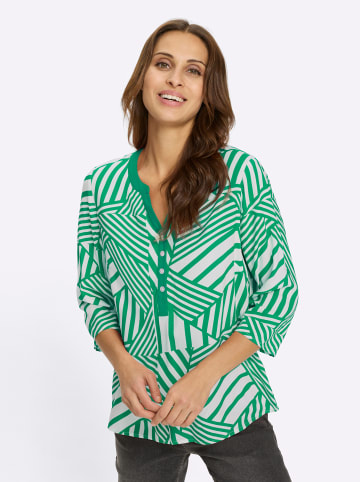 WITT WEIDEN Schlupfbluse in grasgrün-weiß-bedruckt