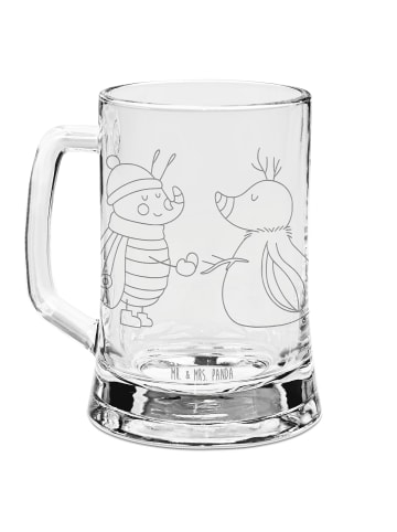 Mr. & Mrs. Panda Gravur Bierkrug Nachtfalter Schneemann ohne Spruch in Transparent