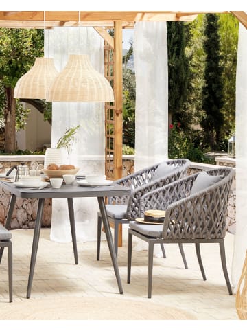 Beliani 2er-Set Gartenstuhl LIPARI in Grau
