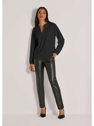 MADELEINE Jerseybluse mit Rundhalsausschnitt in schwarz