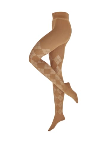 Burlington Strumpfhose Fine Argyle in Brown suga