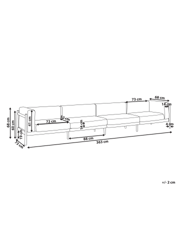Beliani Gartensofa FERRETTI in Beige - (W) 363 x (H) 68 x (L) 73 cm